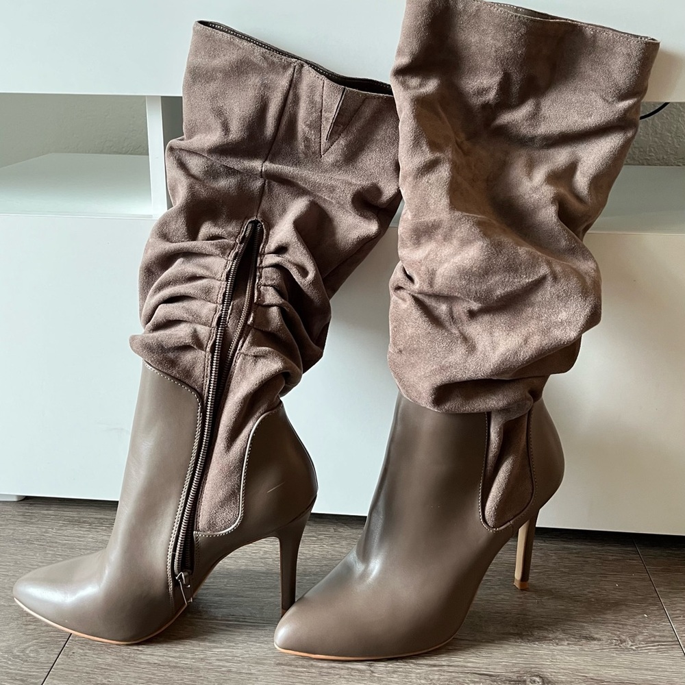 Charles David Slouchy Knee-High Stiletto Boots - Brown